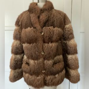 Vintage 80s Fuzzy Fur Coat Sz S